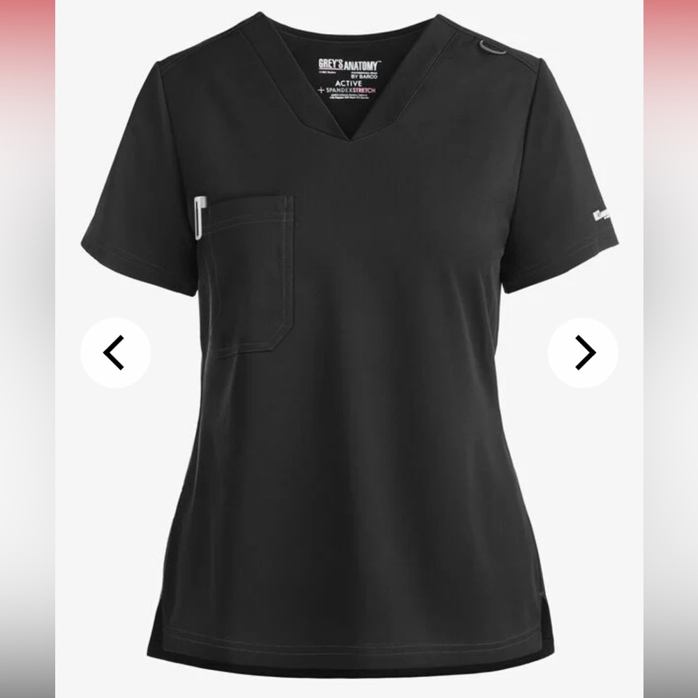 Grey's Anatomy Spandex STRETCH Bree Women's 1-Pocket Tuck In Scrub Top, XS